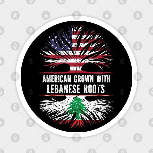 American Grown with Lebanese Roots USA Flag Magnet by silvercoin